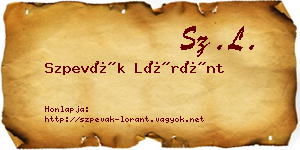 Szpevák Lóránt névjegykártya