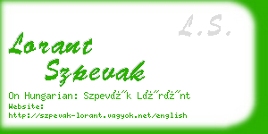 lorant szpevak business card